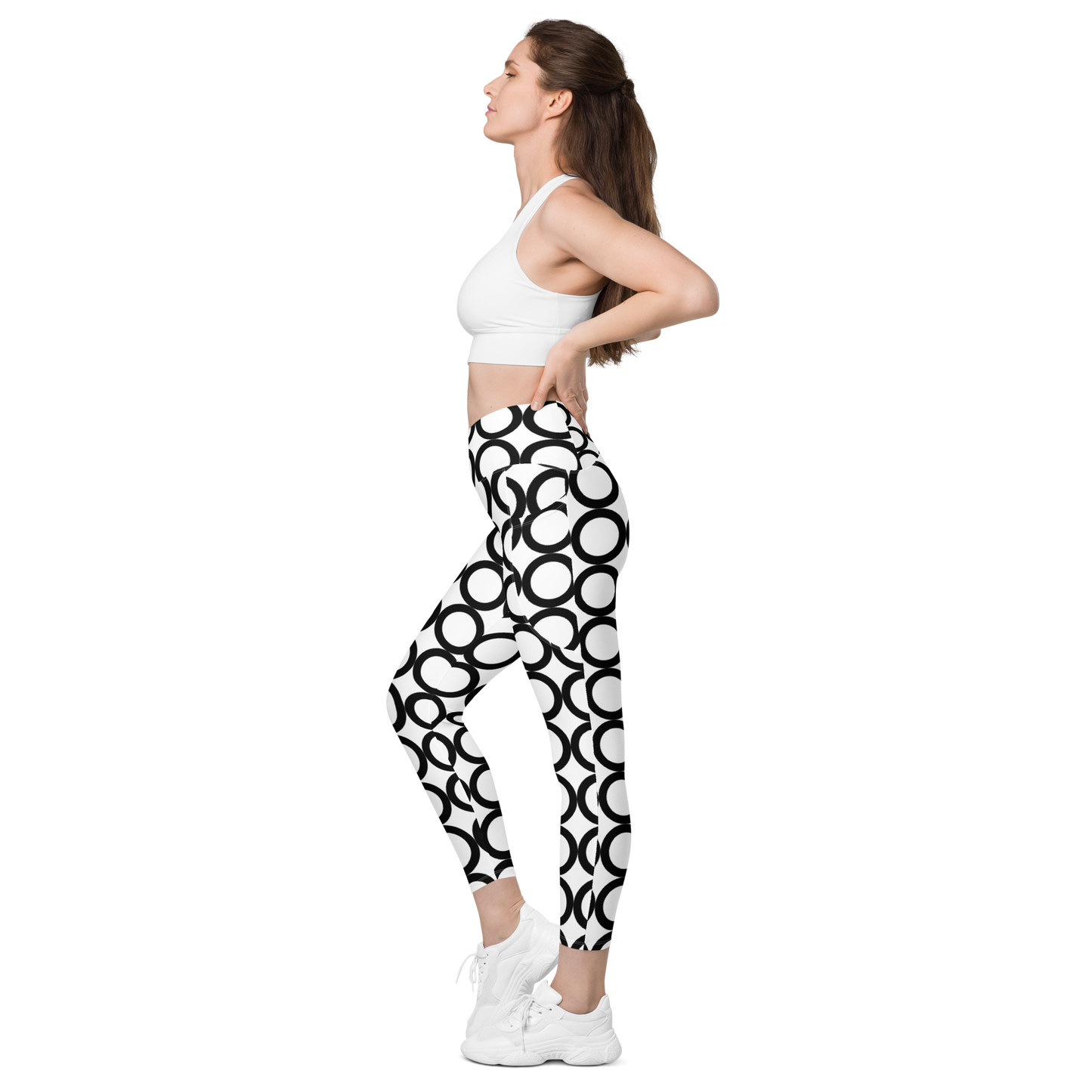Crossover leggings with pockets