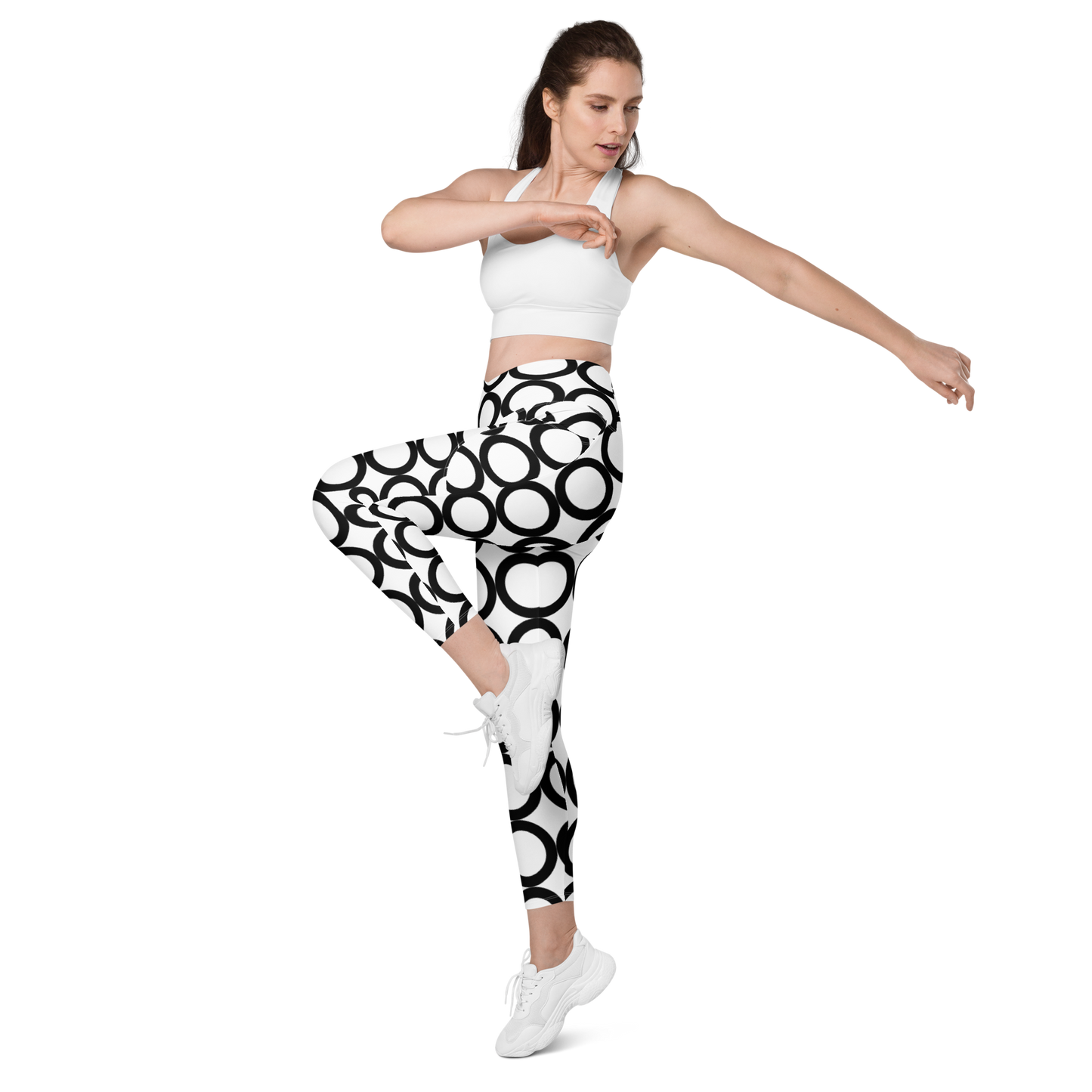 Crossover leggings with pockets