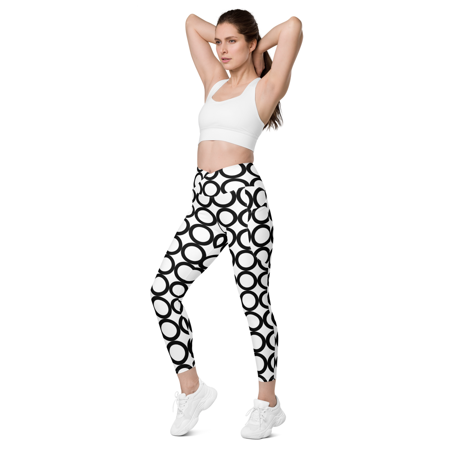 Crossover leggings with pockets